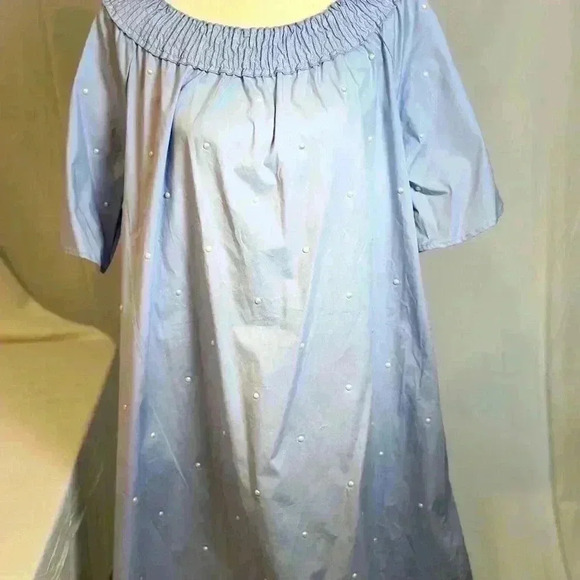 NWT!SPENSE Baby Blue Dress w/smocked neckline w/ pearl embellishments (Size XXL) - Picture 8 of 16